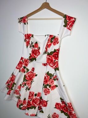 Gianni Bini Ivory Top with Floral Detal Midi Dress